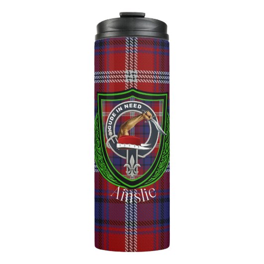 Ainslie Scottish Clan Tartan & Wappen Thermosbecher (Vorderseite)