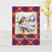 Ainslie Tartan w/Robin Personalisiert Karte (Gelbe Blume)