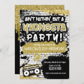 Aint Nothin' aber ein Youngsta Party Hip Hop Einladung (Vorne/Hinten)