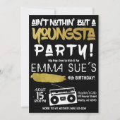 Aint Nothin' aber ein Youngsta Party Hip Hop Gebur Einladung (Vorderseite)