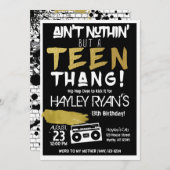 Aint Nuthin, aber ein Teen Thang Hip Hop Geburtsta Einladung (Vorne/Hinten)