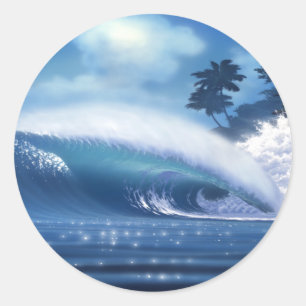 AIN'T TELLIN Surf Art von Steven Power Runder Aufkleber