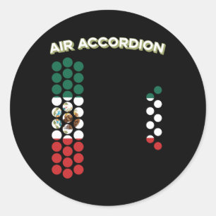 Air Accordion Mexico Flag Cinco De Mayo Music Gift Runder Aufkleber