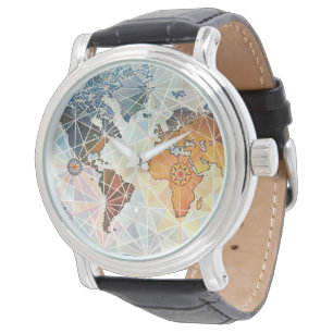 Air Afrique Karte der Welt Armbanduhr