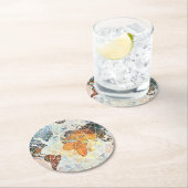 Air Afrique Karte der Welt Runder Pappuntersetzer (Vor Ort)