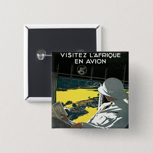 Air Afrique: Visitez L'Afrique en Avion Button (Vorne & Hinten)