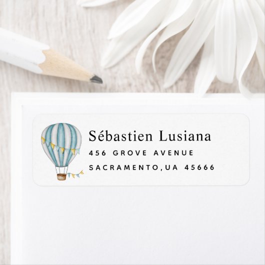 Air Balloon Baby Dusche Rücksendeadresse (Insitu)