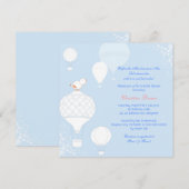 Air Balloon Bird Sky Blue Brautparty Einladung (Vorne/Hinten)