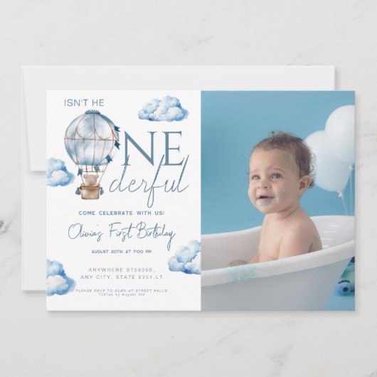 Air Balloon ist nicht das eintönige Foto zum Gebur Einladung (Vorderseite)