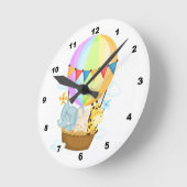 Air Balloon with Animals Nursery Wall Clock Runde Wanduhr (Winkel)