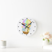 Air Balloon with Animals Nursery Wall Clock Runde Wanduhr (Zuhause)