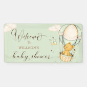 Air Blue Boy Teddy Bear Baby Dusche Willkommen Banner (Horizontal)