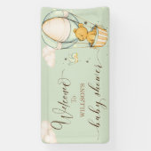 Air Blue Boy Teddy Bear Baby Dusche Willkommen Banner (Vertikal)