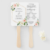 Air Blush Wedding Program Fan Fächer (Vorne und Hinten)