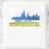 Air Brushed Chicago Rechteckiger Aufkleber (Tasche)