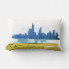 Air Brushed Chicago Skyline Lendenkissen