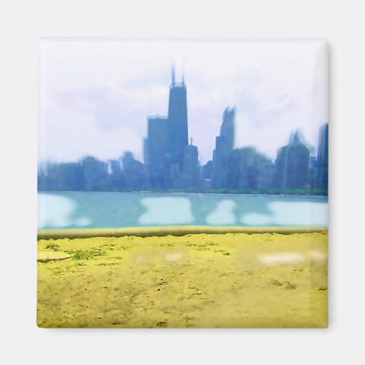 Air Brushed Chicago Skyline Magnet (Vorne)
