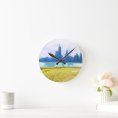 Air Brushed Chicago Skyline Runde Wanduhr (Zuhause)
