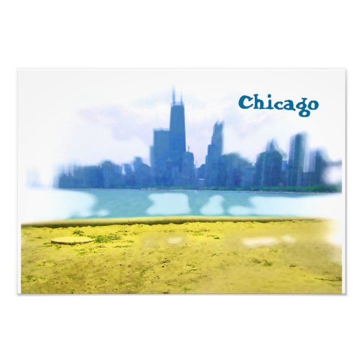 Air Brushed Chicago Wolkenkratzer Fotodruck (Vorne)