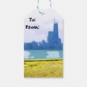 Air Brushed Chicago Wolkenkratzer Geschenkanhänger (Rückseite)