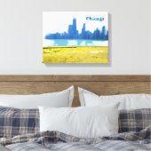 Air Brushed Chicago Wolkenkratzer Leinwanddruck (Insitu (Schlafzimmer))