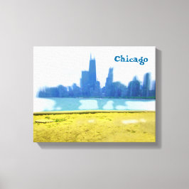 Air Brushed Chicago Wolkenkratzer Leinwanddruck
