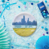Air Brushed Chicago Wolkenkratzer Pappteller (Party)