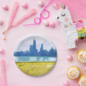 Air Brushed Chicago Wolkenkratzer Pappteller (Party)