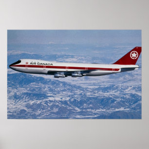 Air Canada 747 über Rocky Mountains Poster