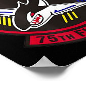 Air Ce 75. Kämpfer Squadron Insigna Tigerhaie Poster (Ecke)
