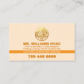 Air Conditioning Heating and Cooling | Orange HVAC Visitenkarte (Vorderseite)