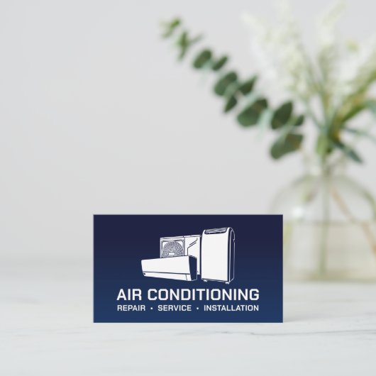 Air Conditioning – Repair • Service • Installation Visitenkarte (Stehend Vorderseite)