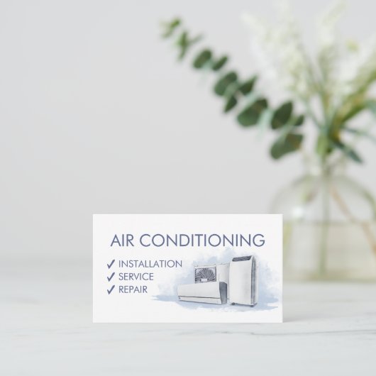 Air Conditioning – Repair, Service, Installation Visitenkarte (Stehend Vorderseite)
