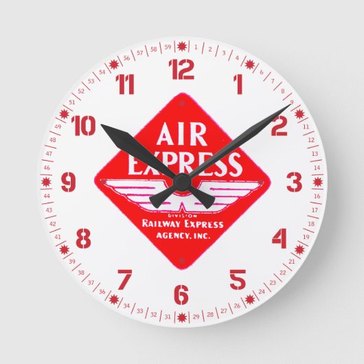 Air Express per Eisenbahn-Express Runde Wanduhr (Vorderseite)