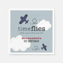 Air Fliegt Flugzeug Blue Boy Geburtstag Napkins Serviette