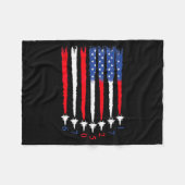 Air Force American Flag 4th Of July 2026 Funny Gif Fleecedecke (Vorderseite (Horizontal))