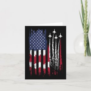 Air Force American Flag Patriotic Red White Blue 4 Karte