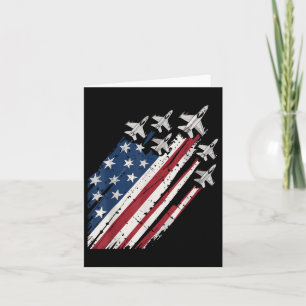 Air Force American Flag Patriotic Red White Blue 4 Karte