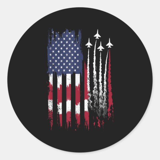 Air Force American Flag Patriotic Red White Blue 4 Runder Aufkleber (Vorderseite)
