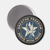 Air Force - Breathe freedom, serve with pride. Magnet (Vorderseite/Rückseite)
