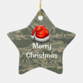 Air Force Camouflage Star Frohe Weihnachtsdekorati Keramikornament (Vorne)