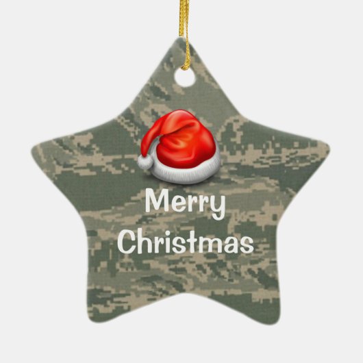 Air Force Camouflage Star Frohe Weihnachtsdekorati Keramikornament (Hinten)