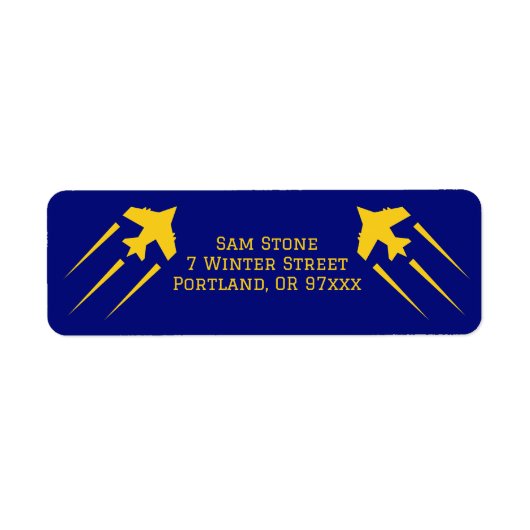 Air Force Military Star Medal Aircraft Blue Gold (Vorne)