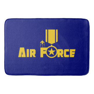 Air Force Military Star Medal Aircraft Blue Gold Badematte