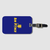 Air Force Military Star Medal Aircraft Blue Gold Gepäckanhänger (Vorderseite (Horizontal))