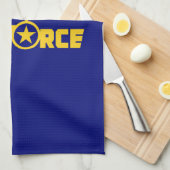 Air Force Military Star Medal Aircraft Blue Gold Geschirrtuch (Viertel Falte)