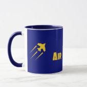 Air Force Military Star Medal Aircraft Blue Gold Tasse (Links)