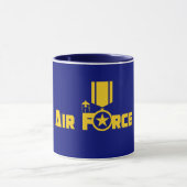 Air Force Military Star Medal Aircraft Blue Gold Tasse (Zentrum)