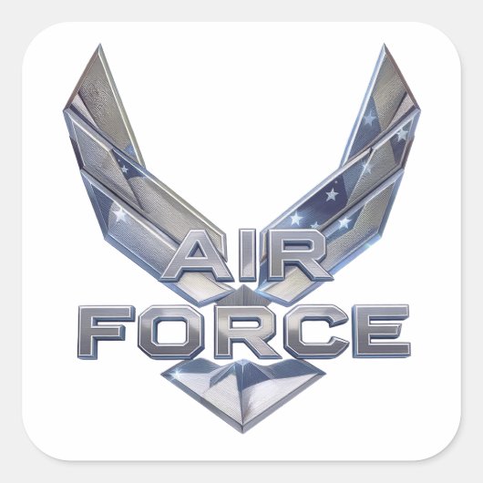 Air Force (USAF) Quadratischer Aufkleber (Vorderseite)