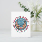 Air Force Veteran Postkarte (Stehend Vorderseite)
